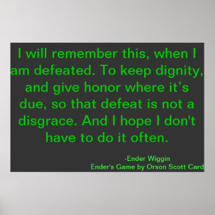 Affiches Citation de motivation Orson Scott Card de défaite