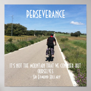 Affiches Citation de motivation pour le vélo Persévérance