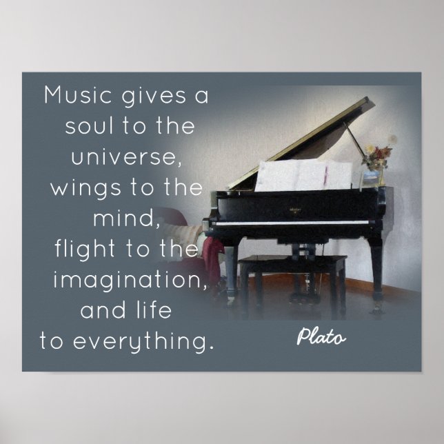 Affiches Citation de musique - Plato - Art Print (Devant)