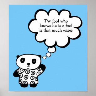 Affiches Citation de Pandy le Panda Bouddhiste Fou