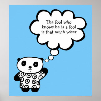 Affiches Citation de Pandy le Panda Bouddhiste Fou