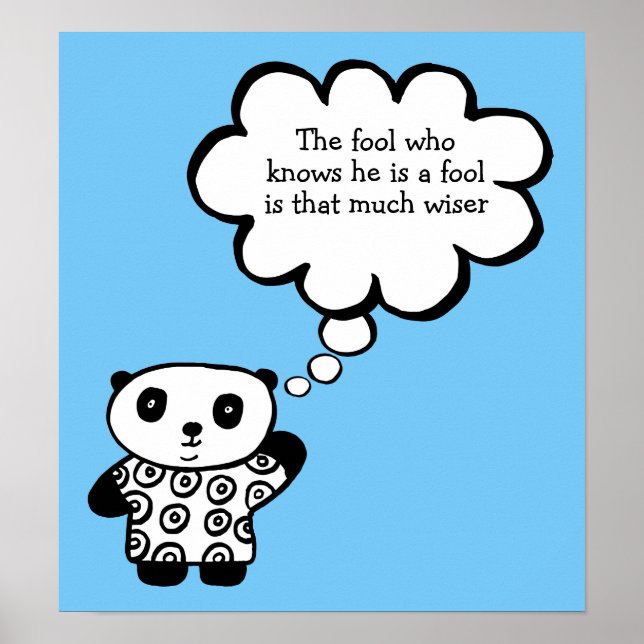 Affiches Citation de Pandy le Panda Bouddhiste Fou (Devant)