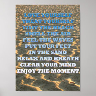 Affiches Citation de plage sur une photographie de plage sa