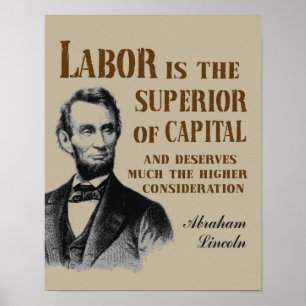 Affiches Citation de travail d'Abraham Lincoln