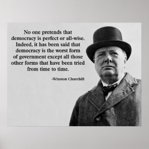 Affiches Citation de Winston Churchill Democracy