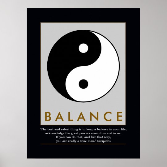 Affiches Citation De Yang De Yin De Zen D Equilibre Zazzle Fr