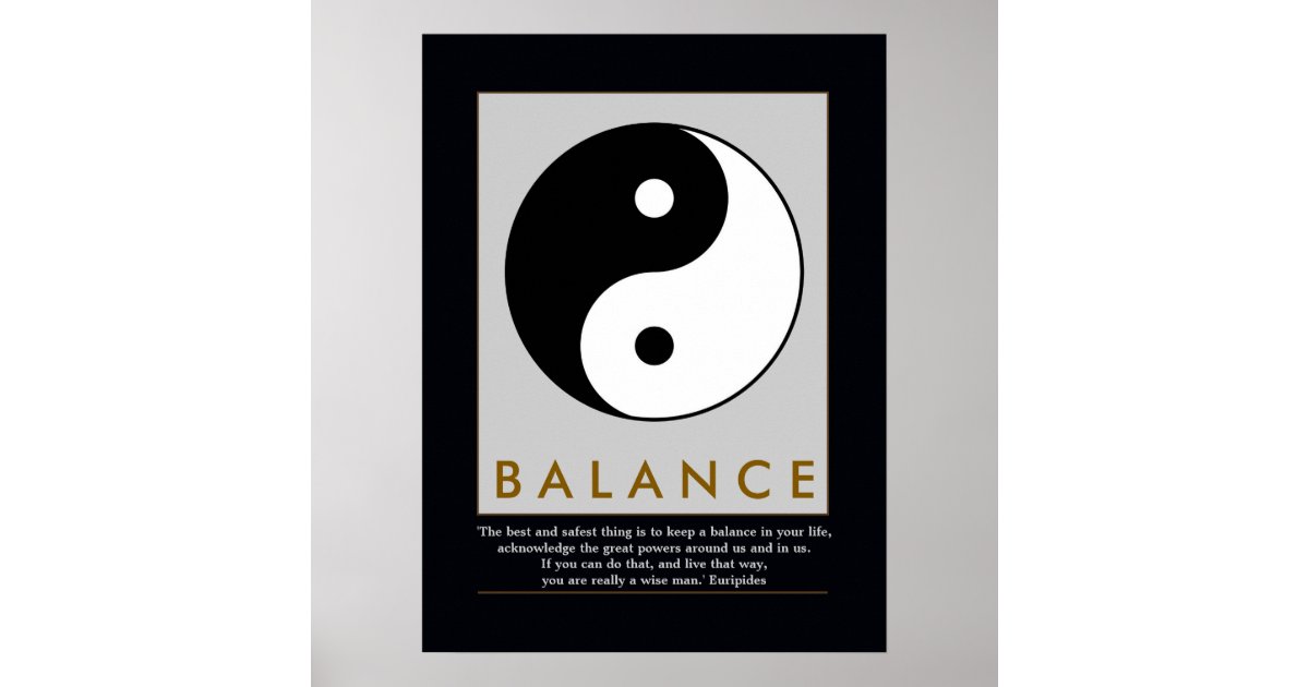 Affiches Citation De Yang De Yin De Zen D Equilibre Zazzle Fr