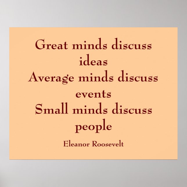 Affiches Citation d'Eleanor Roosevelt | Grands esprits (Devant)