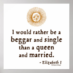 Affiches Citation d'Elizabeth I au sujet de mariage