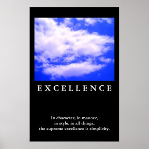 Affiches Citation d'excellence Blue Sky Motivation