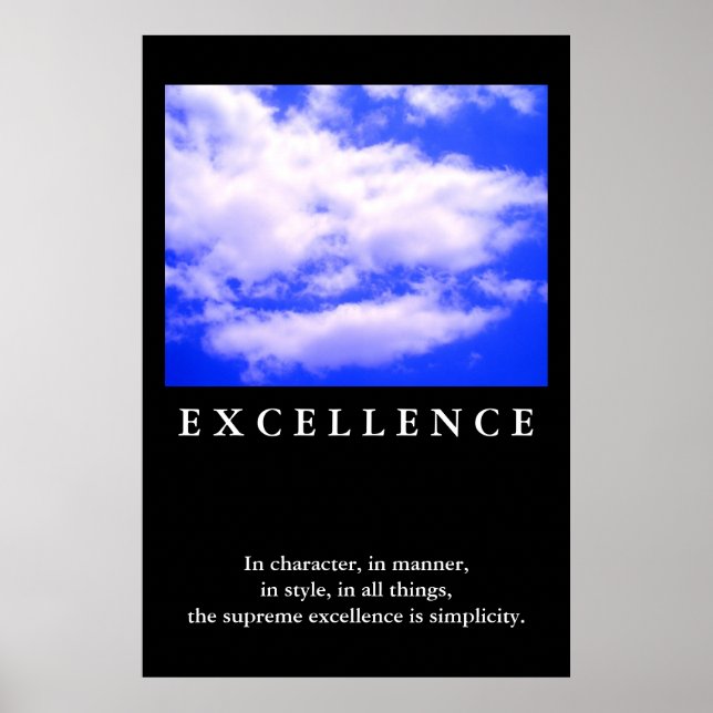 Affiches Citation d'excellence Blue Sky Motivation (Devant)