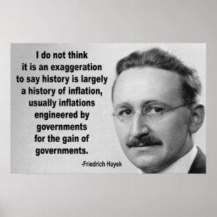 Affiches Citation d'inflation de Friedrich Hayek