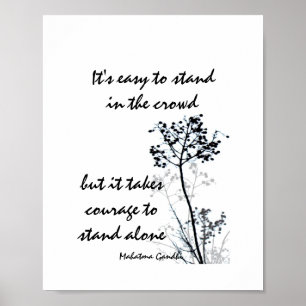Affiches citation Gandhi motivationnelle en noir et blanc