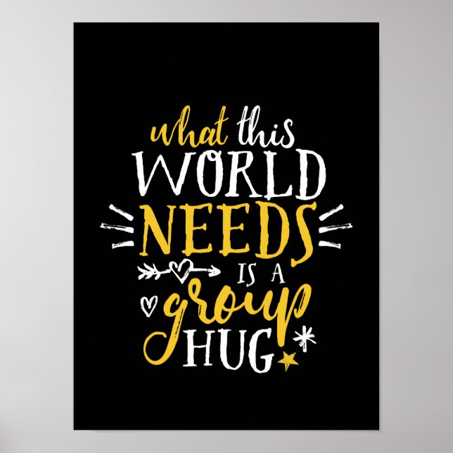 Affiches Citation Inspirante Groupe de la Paix Mondiale Hug (Devant)