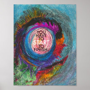 Affiches Citation inspirée - vous devez commencer à finir