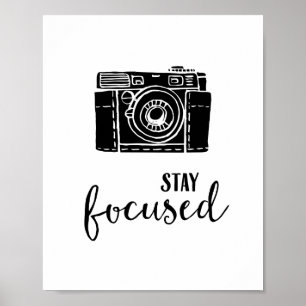 Affiches Citation Motivante Appareil Photo Vintage Restez C