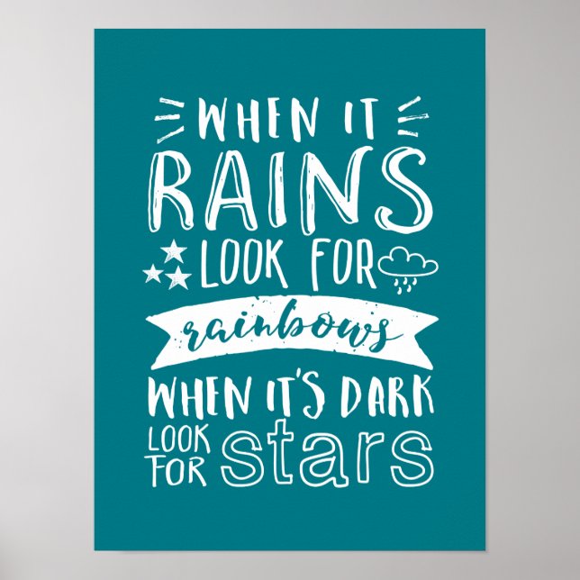 Affiches Citation Motivation Inspirationnelle Penser positi (Devant)