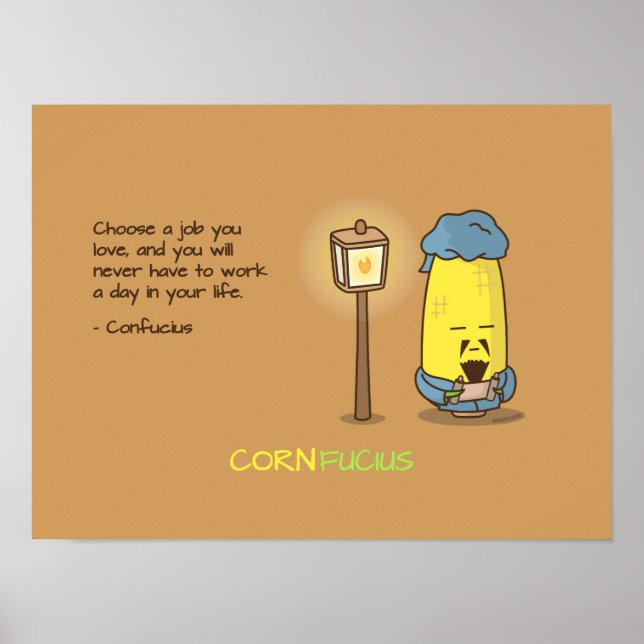 Affiches Citation Motivationnelle Cute & Punny Confucius (Devant)