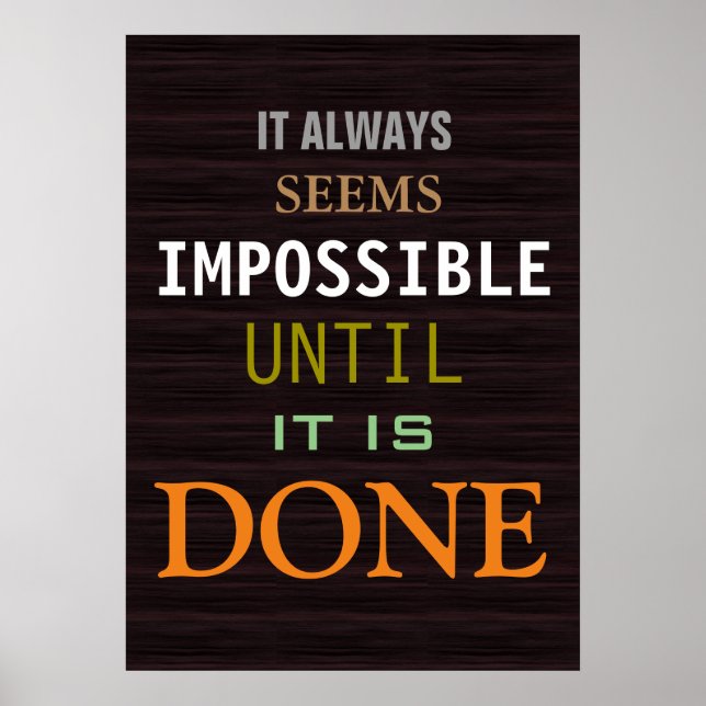 Affiches Citation Motivationnelle Possibilité Motif de bois (Devant)
