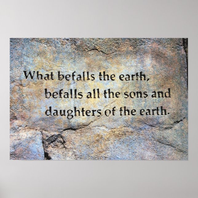 Affiches Citation sur l'environnement à propos de la terre (Devant)