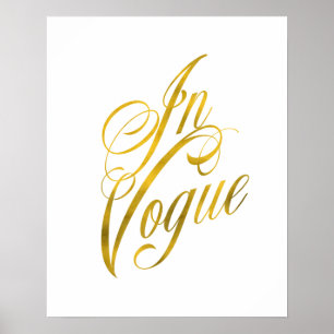 Affiches Citation Vogue Faux Gold Foil Metallic Fashion