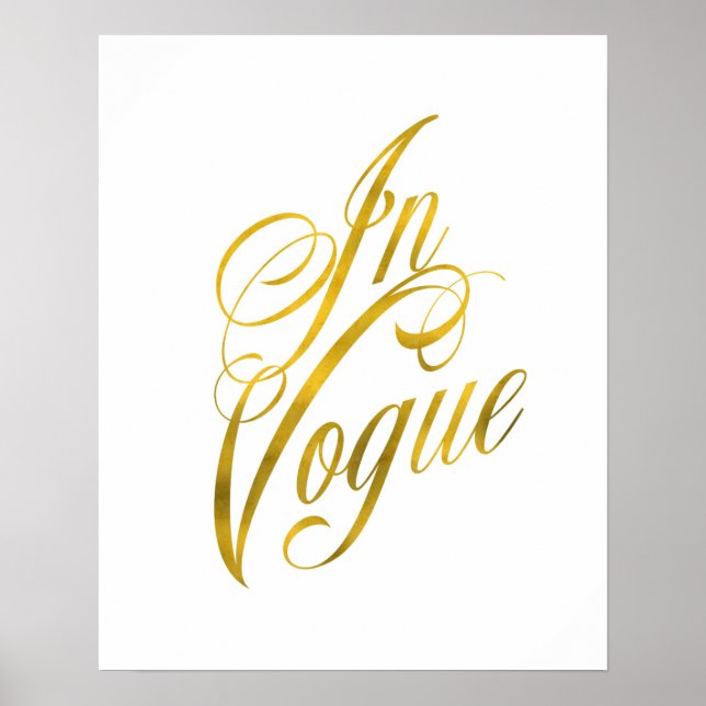 Affiches Citation Vogue Faux Gold Foil Metallic Fashion (Devant)