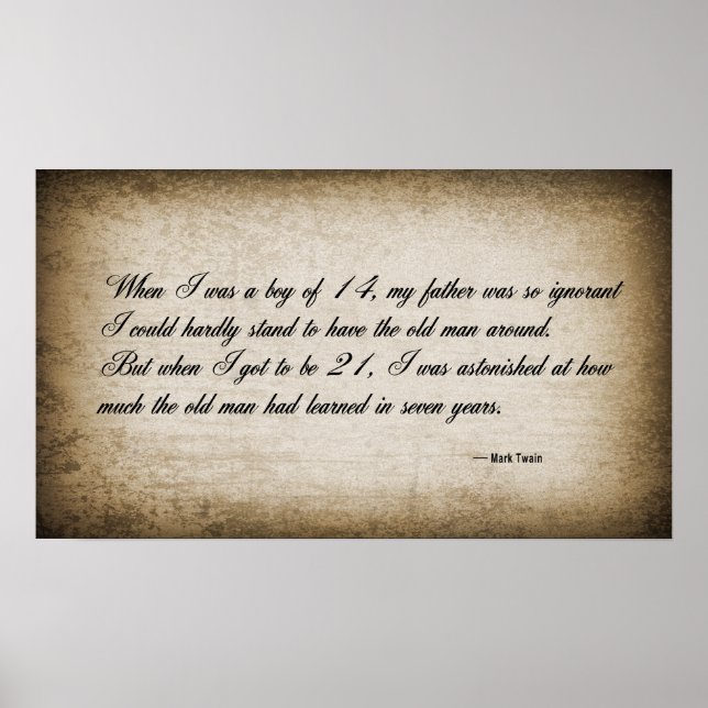 Affiches CITE de TWAIN sur le vieillissement de la JEUNESSE (Devant)