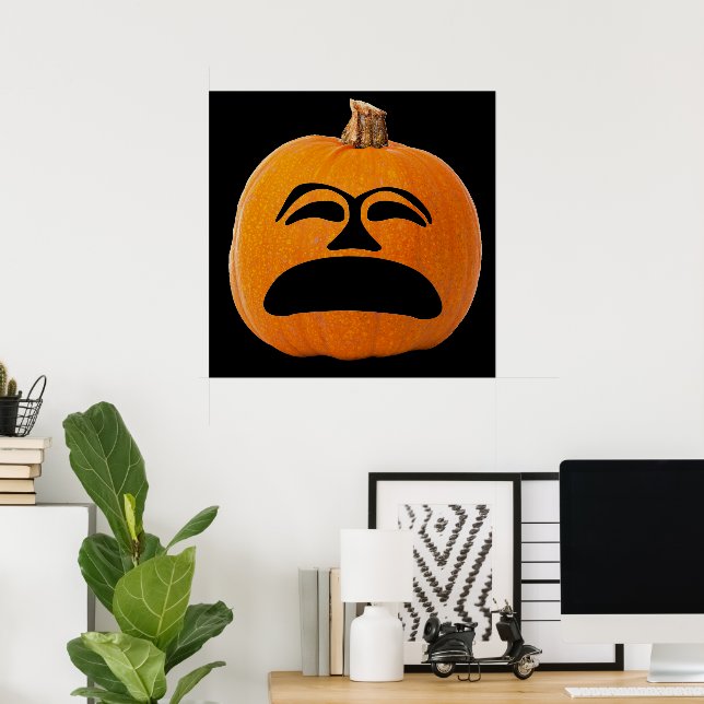 Affiches Citrouille de Halloween visage mécontent de Jack o (Bureau à domicile)