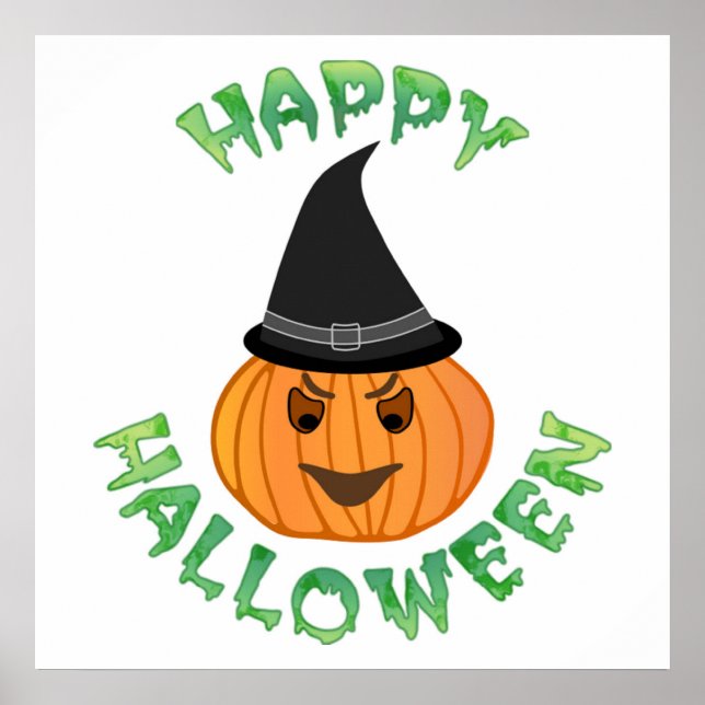 Affiches citrouille "HAPPY HALLOWEEN" (Devant)