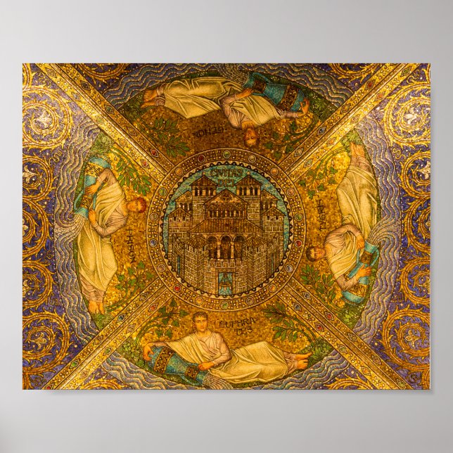 Affiches City of God Neo Byzantine mosaic cathedral ceiling (Devant)