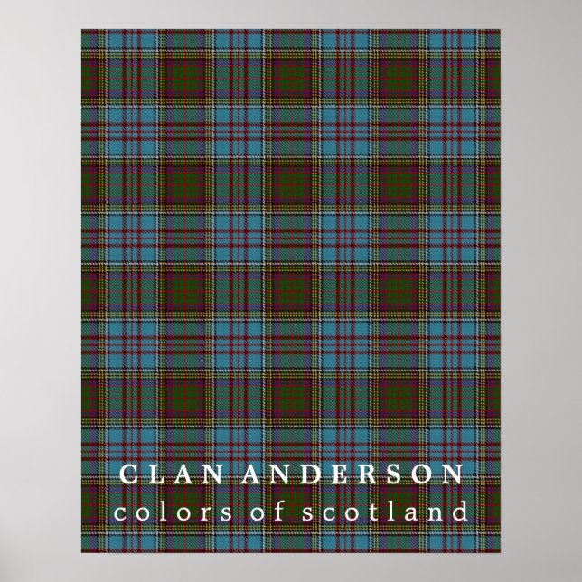Affiches Clan Anderson Couleurs d'Ecosse Tartan (Devant)