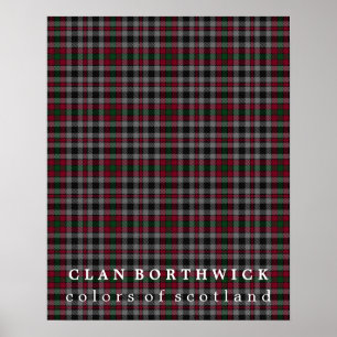 Affiches Clan Borthwick couleurs écossais Tartan