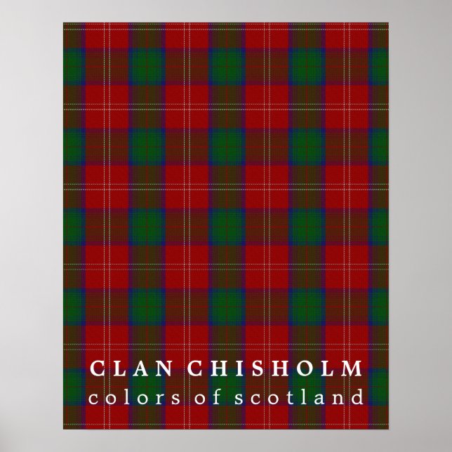 Affiches Clan Chisholm Couleurs écossais Tartan (Devant)
