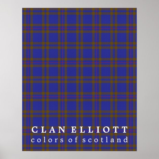 Affiches Clan Elliott Colors of Scotland Tartan (Devant)