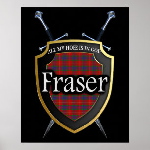 Affiches Clan Fraser Scottish Shield & Swords