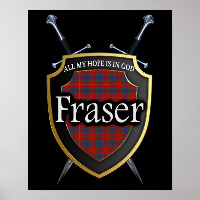 Affiches Clan Fraser Scottish Shield & Swords (Devant)