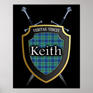 Affiches Clan Keith Tartan Scottish Shield & Swords