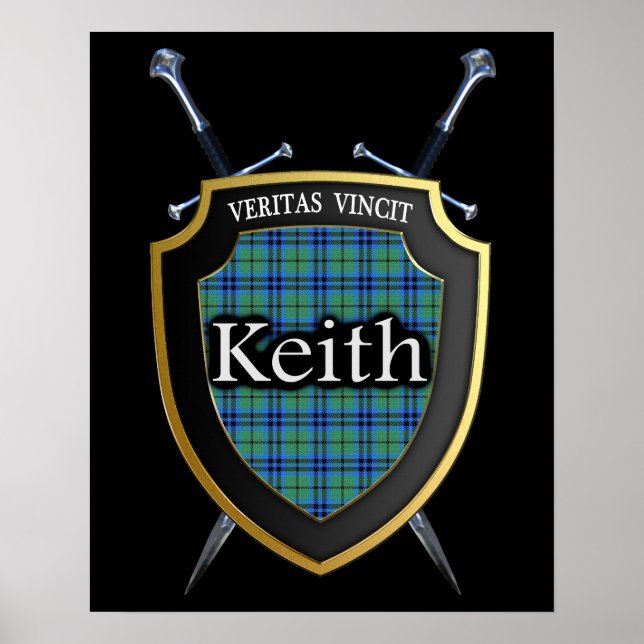 Affiches Clan Keith Tartan Scottish Shield & Swords (Devant)