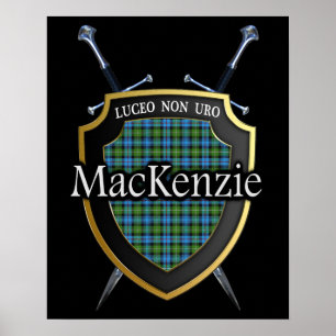 Affiches Clan MacKenzie Tartan Scottish Shield & Swords