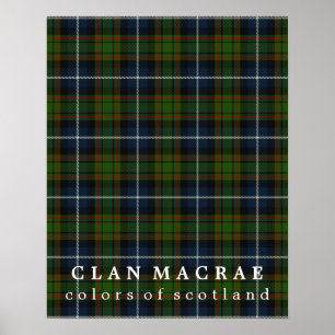 Affiches Clan MacRae Couleurs de Tartan écossais