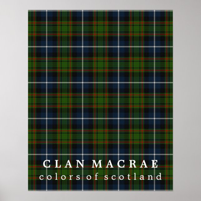 Affiches Clan MacRae Couleurs de Tartan écossais (Devant)
