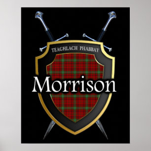 Affiches Clan Morrison Tartan Scottish Shield & Swords