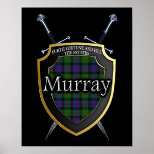 Affiches Clan Murray Tartan Bouclier et épées Imprimer