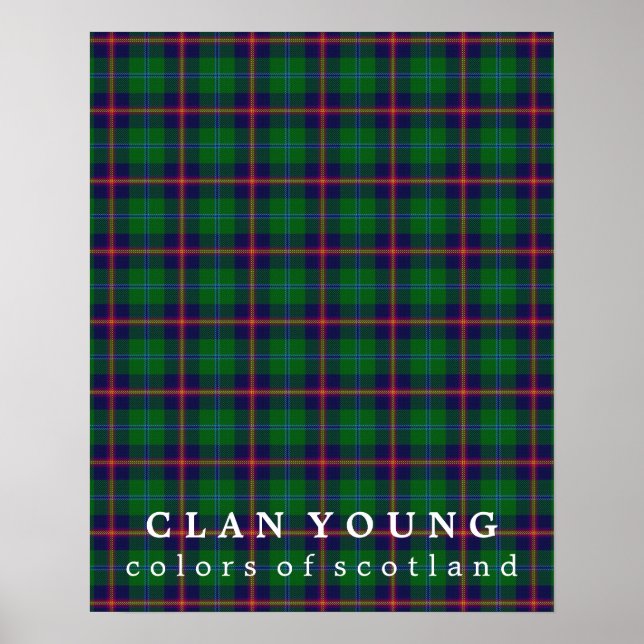 Affiches Clan Young Colors d'Ecosse Tartan (Devant)