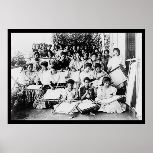 Affiches Classe de broderie de Manille 1901 (Devant)