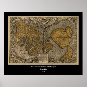 Affiches Classic 1531 Carte du monde antique par Oronce Fin
