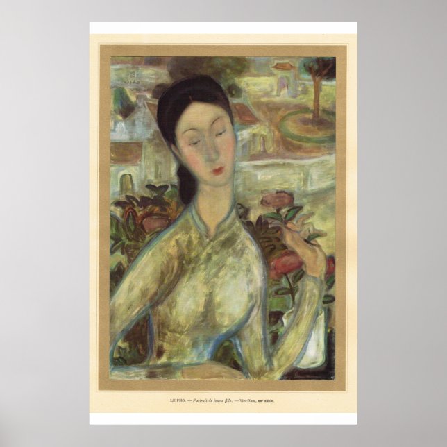 Affiches Classic Asian Art Vietnamese girl, (Devant)