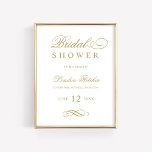 Affiches Classic Elegant or Mariage Fête des mariées<br><div class="desc">Formel or antique mariage douche nuptiale signe de bienvenue dispose de belle typographie qui combine un script de calligraphie fleuri traditionnel avec lettrage de bloc classique. Comprend un accent décoratif design de défilement. Le texte personnalisé peut être entièrement personnalisé pour la future Mme - son nom et la date de...</div>