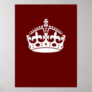 Affiches Classic Keep Calm Crown sur Bourgogne Rouge