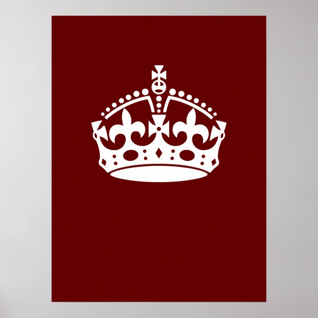 Affiches Classic Keep Calm Crown sur Bourgogne Rouge (Devant)